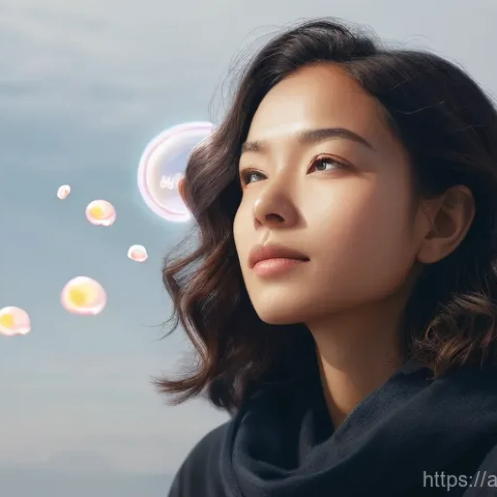 자기 대화와 스트레스 해소의 연결성 - **Prompt for Internal Transformation:**
"A young adult, gender-neutral, is depicted in a moment ...
